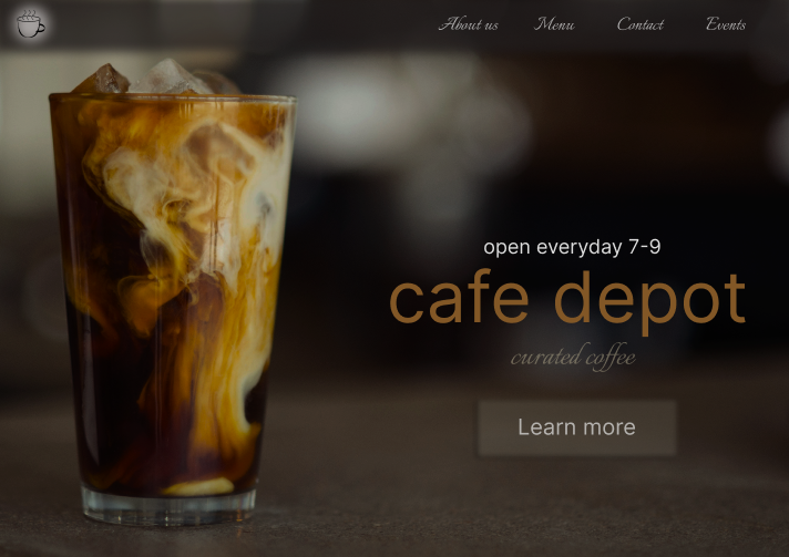 Website for Cafe Depot