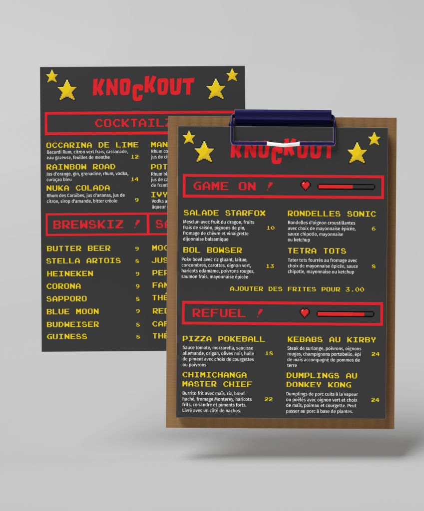Menu for Knockout