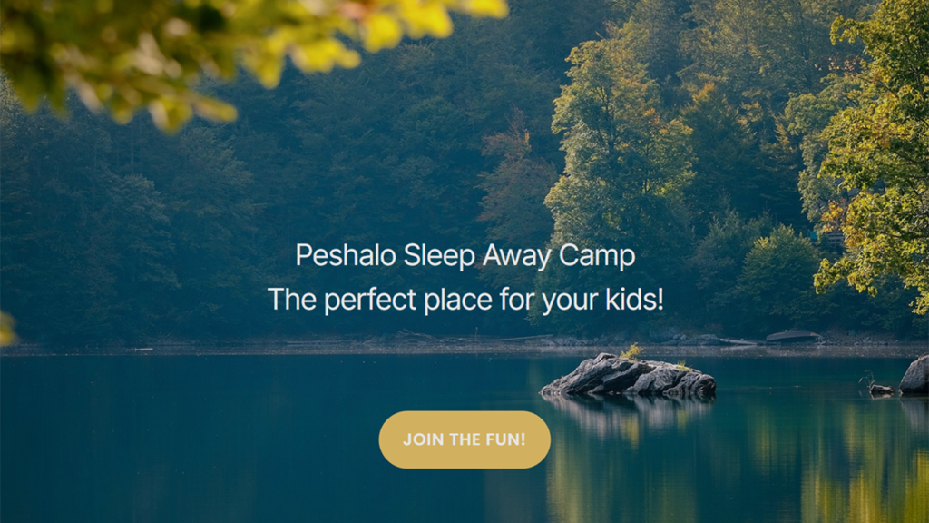 Responsive website for sleep-away summer camp Peshalo